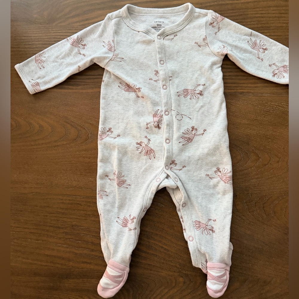 Carter's White and Pink Footie
